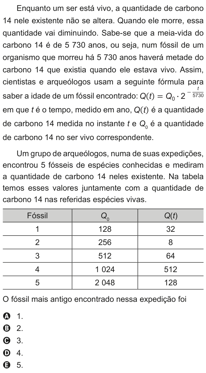 Questão 150 no caderno Azul do ENEM 2020