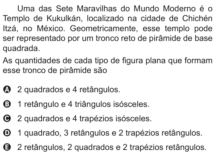 Questão 151 no caderno Azul do ENEM 2020