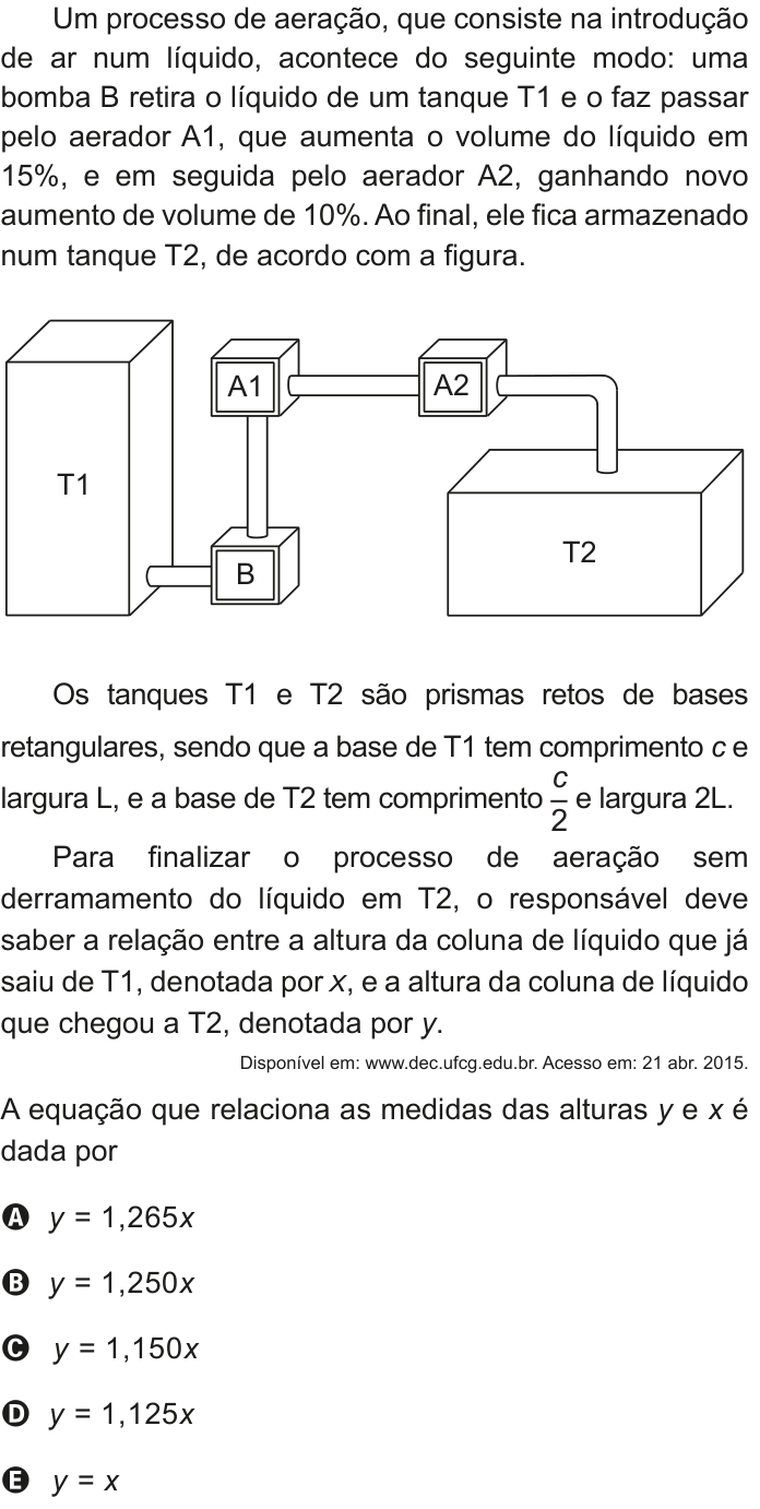 Questão 152 no caderno Azul do ENEM 2020