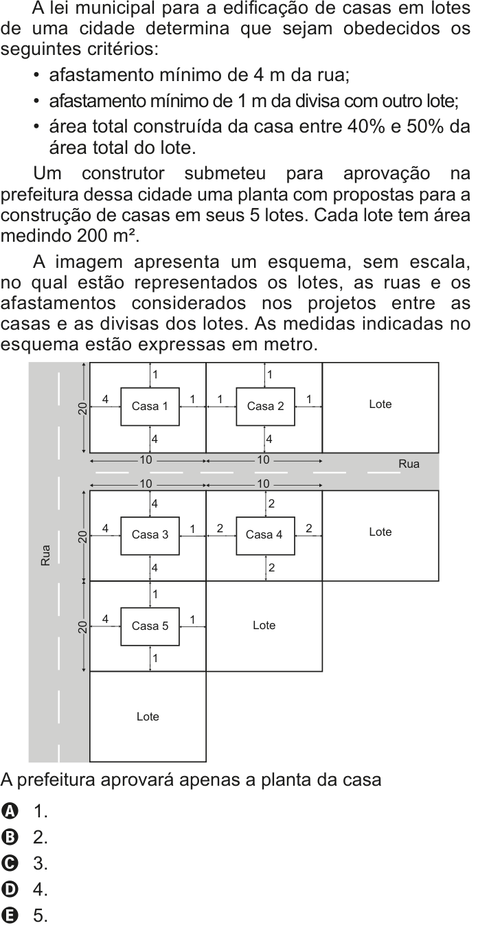 Questão 162 no caderno Azul do ENEM 2020