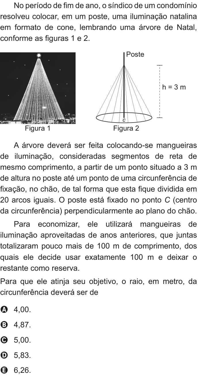 Questão 172 no caderno Azul do ENEM 2020