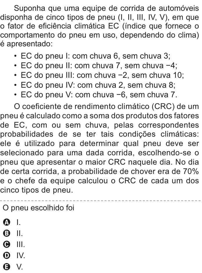 Questão 178 no caderno Azul do ENEM 2020