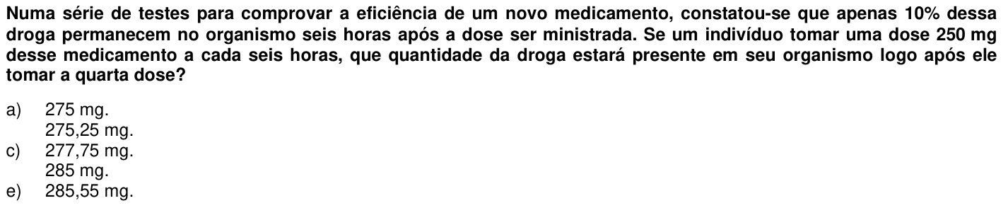 Questão 2 no caderno 1ª fase da UFPR 2012