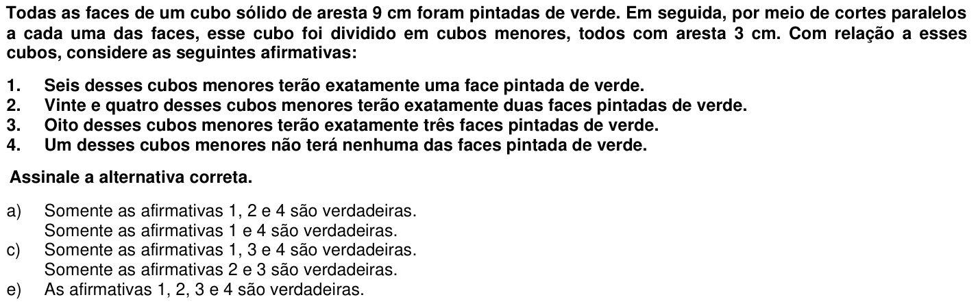 Questão 6 no caderno 1ª fase da UFPR 2012