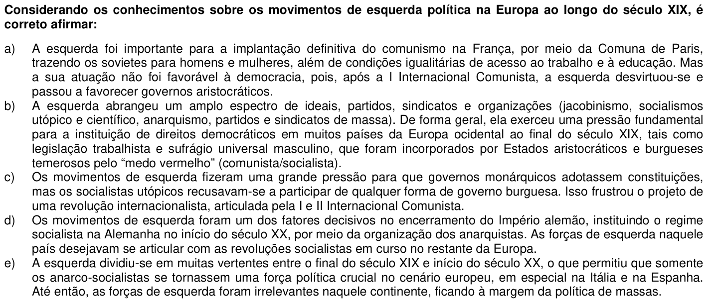 Questão 13 no caderno 1ª fase da UFPR 2012