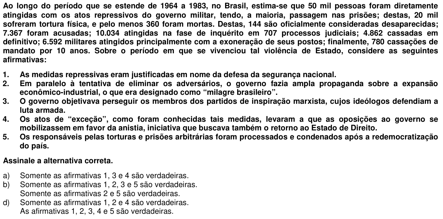 Questão 15 no caderno 1ª fase da UFPR 2012