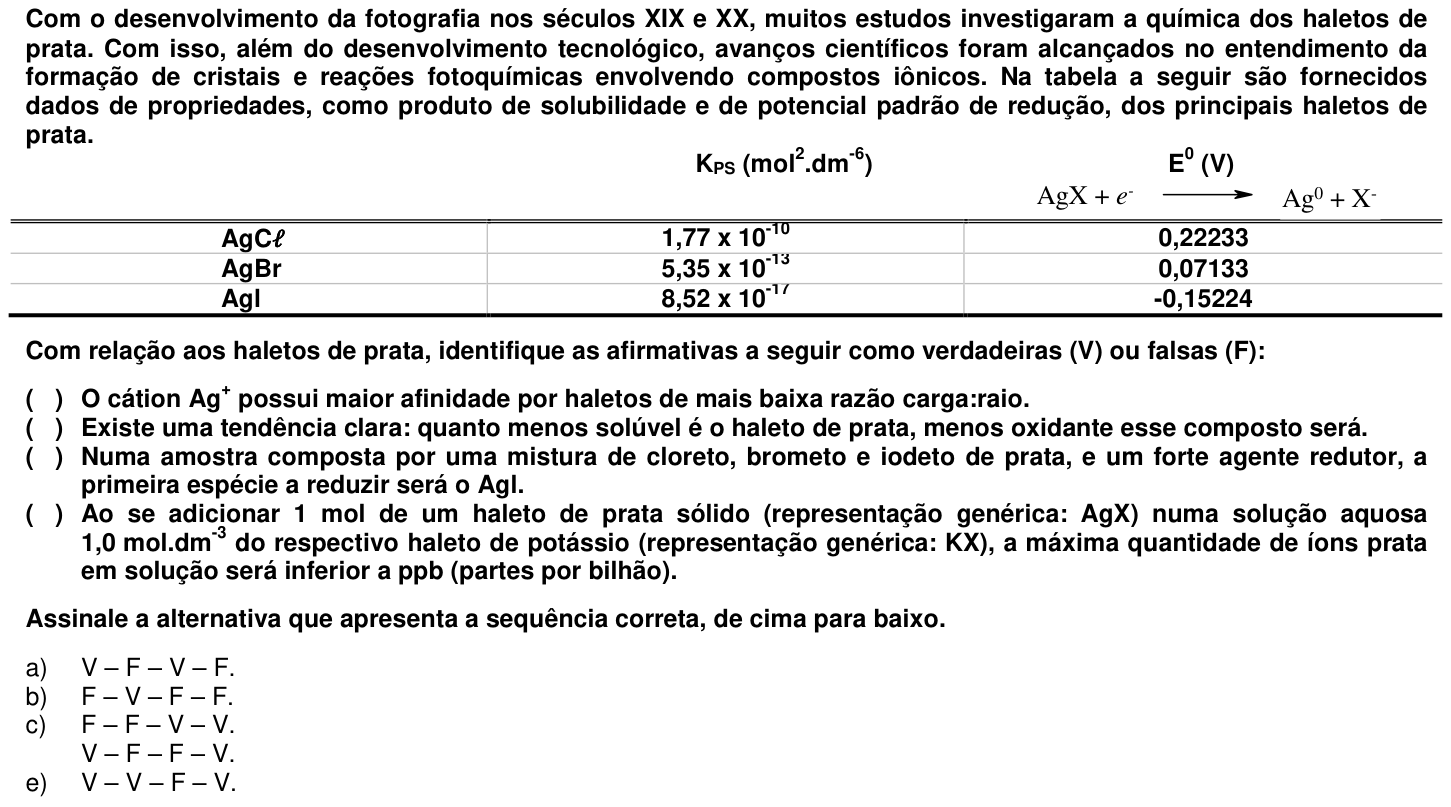 Questão 24 no caderno 1ª fase da UFPR 2012