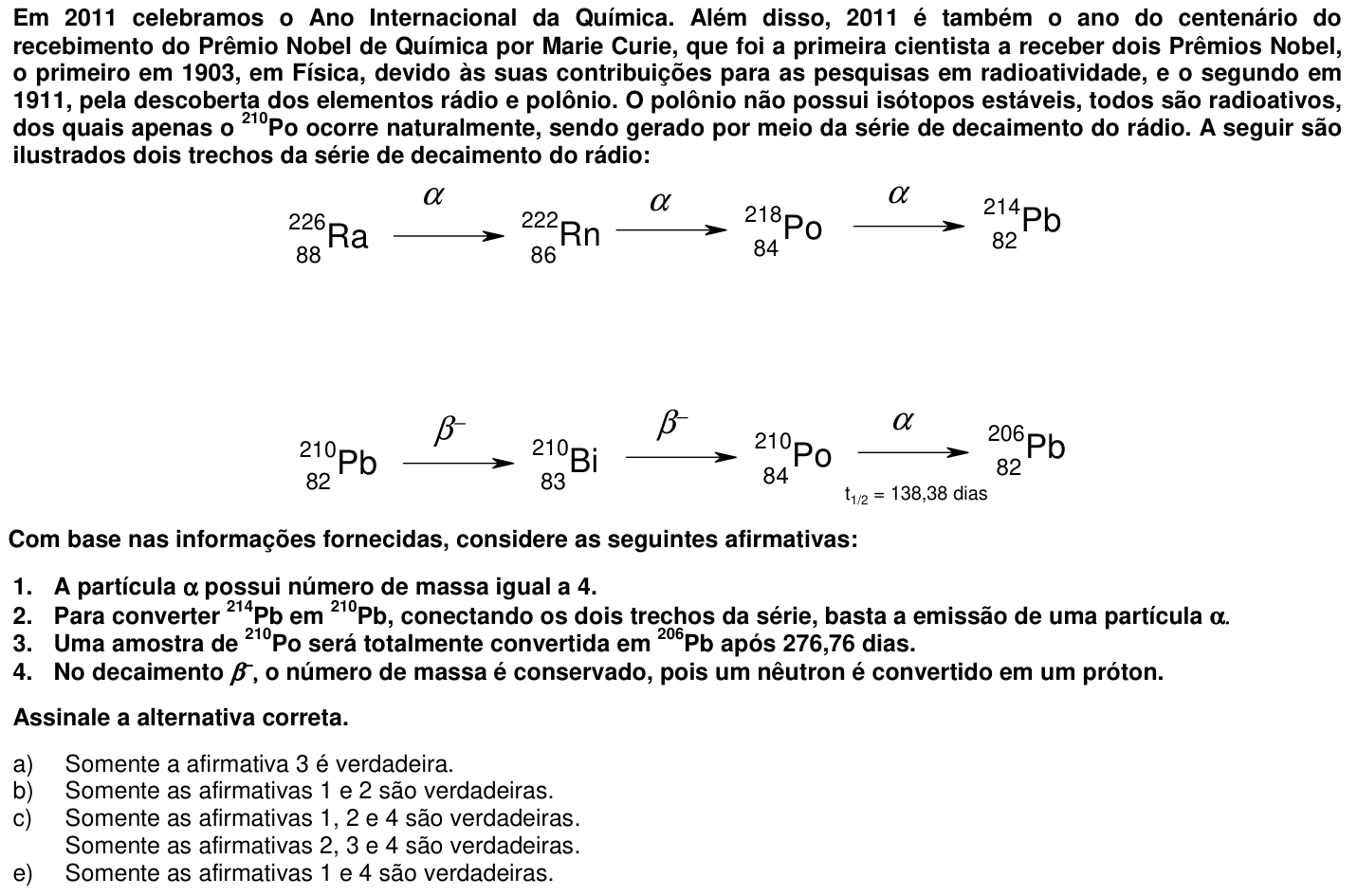 Questão 27 no caderno 1ª fase da UFPR 2012
