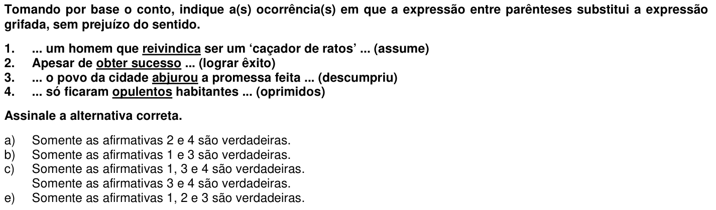 Questão 35 no caderno 1ª fase da UFPR 2012