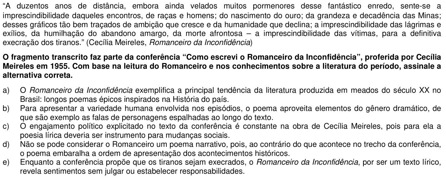 Questão 43 no caderno 1ª fase da UFPR 2012