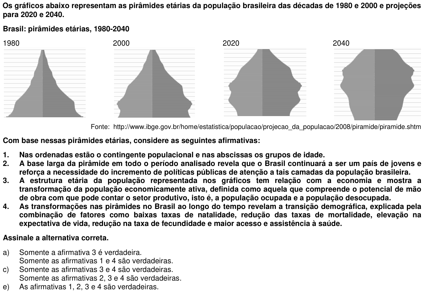 Questão 46 no caderno 1ª fase da UFPR 2012
