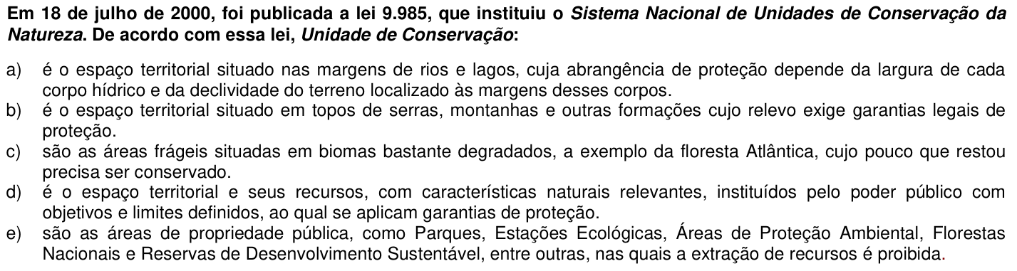 Questão 47 no caderno 1ª fase da UFPR 2012