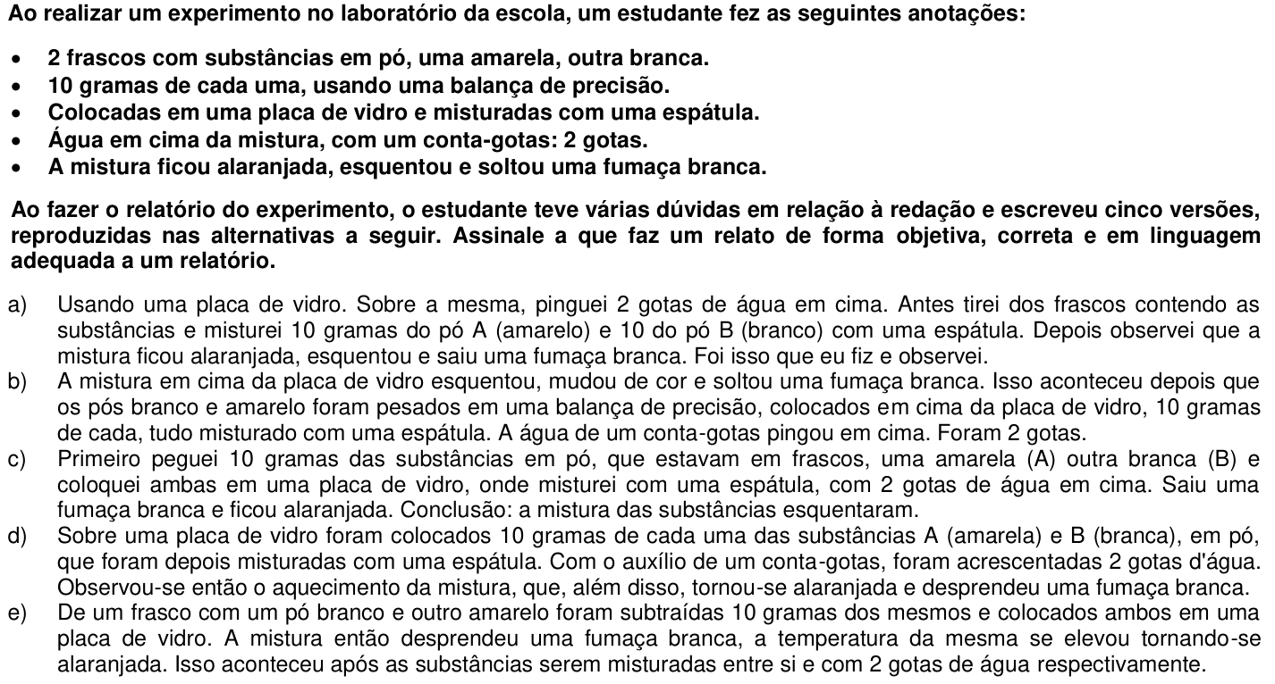 Questão 10 no caderno 1ª fase da UFPR 2013