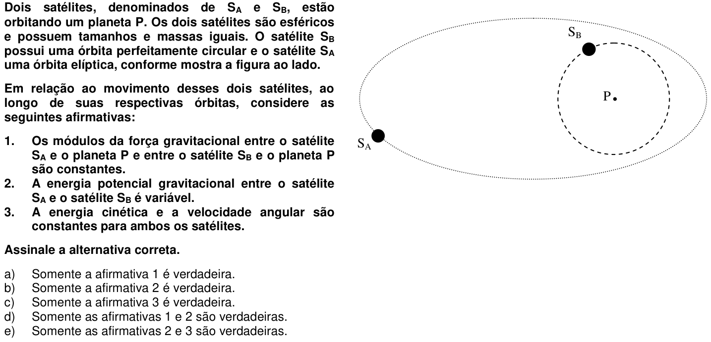 Questão 20 no caderno 1ª fase da UFPR 2013