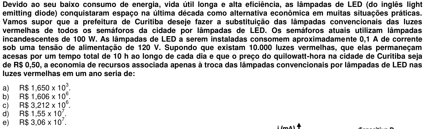 Questão 24 no caderno 1ª fase da UFPR 2013