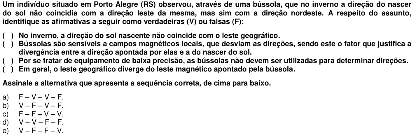 Questão 28 no caderno 1ª fase da UFPR 2013