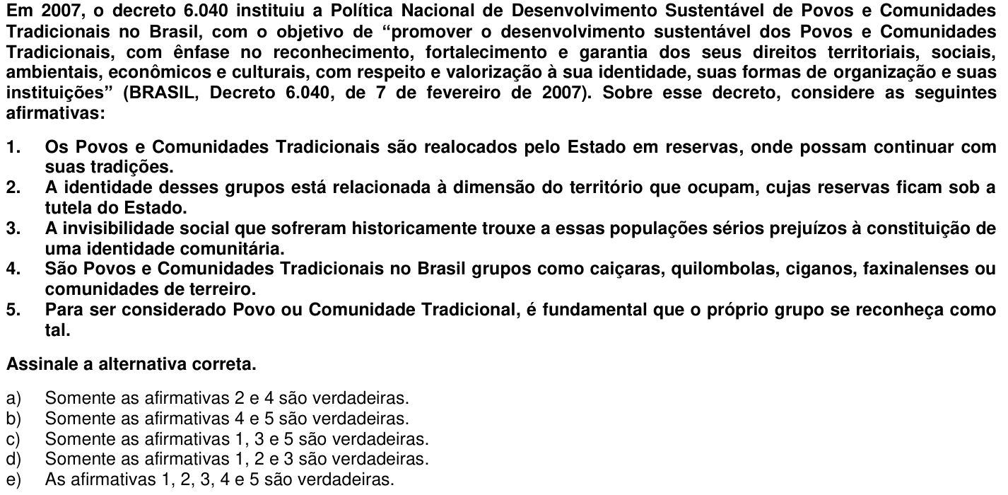 Questão 30 no caderno 1ª fase da UFPR 2013