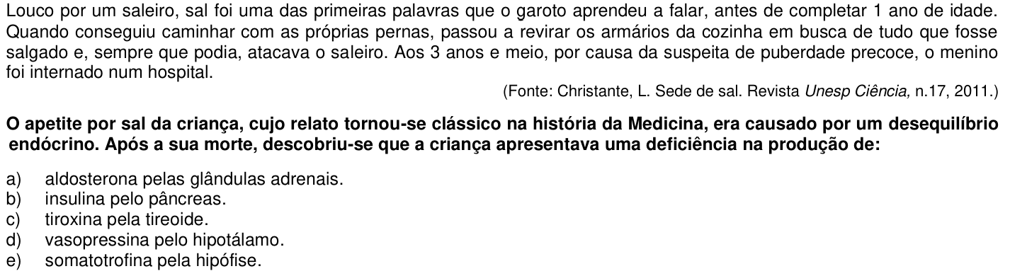 Questão 41 no caderno 1ª fase da UFPR 2013