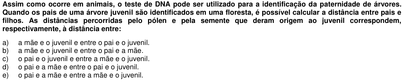 Questão 45 no caderno 1ª fase da UFPR 2013