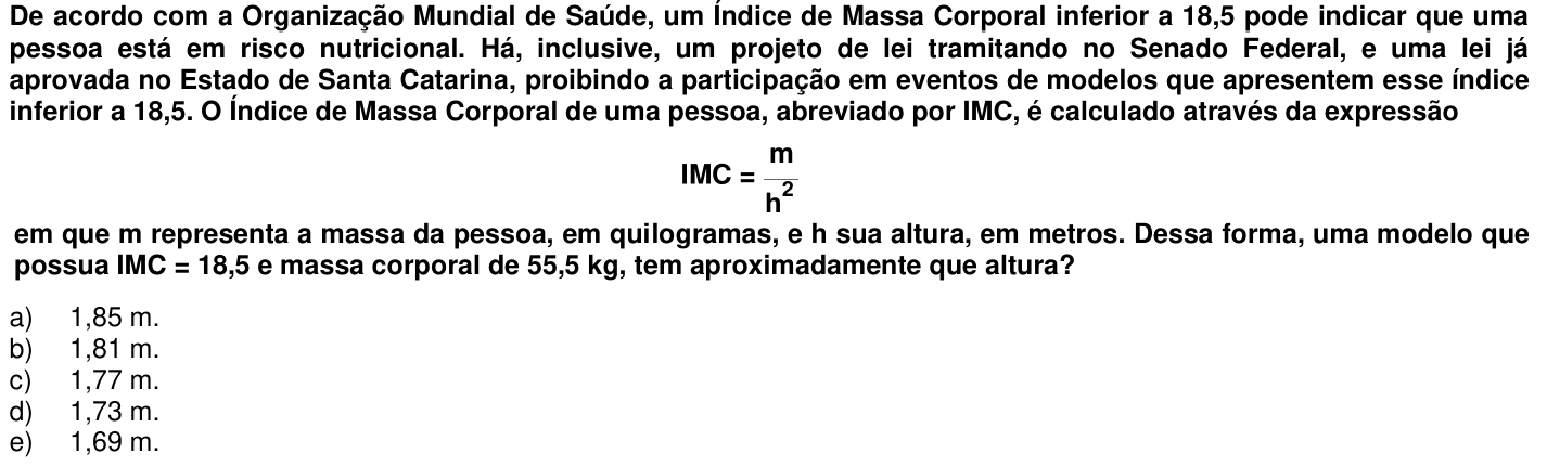 Questão 47 no caderno 1ª fase da UFPR 2013