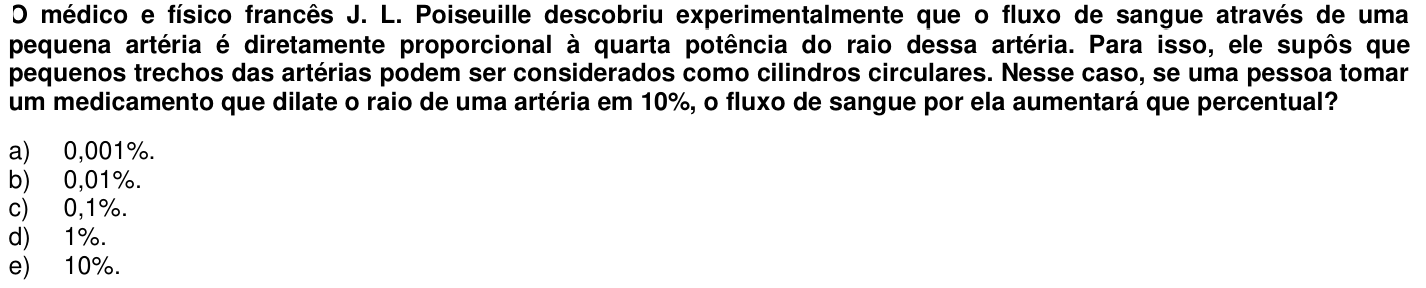Questão 51 no caderno 1ª fase da UFPR 2013