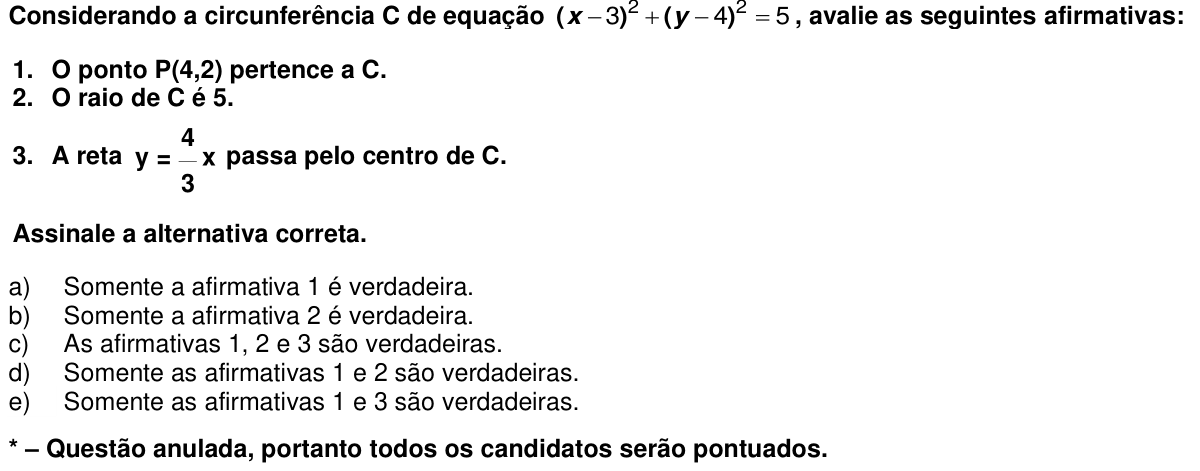 Questão 53 no caderno 1ª fase da UFPR 2013