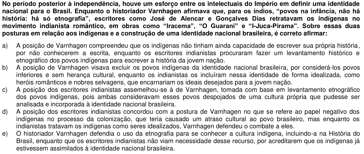 Questão 57 no caderno 1ª fase da UFPR 2013