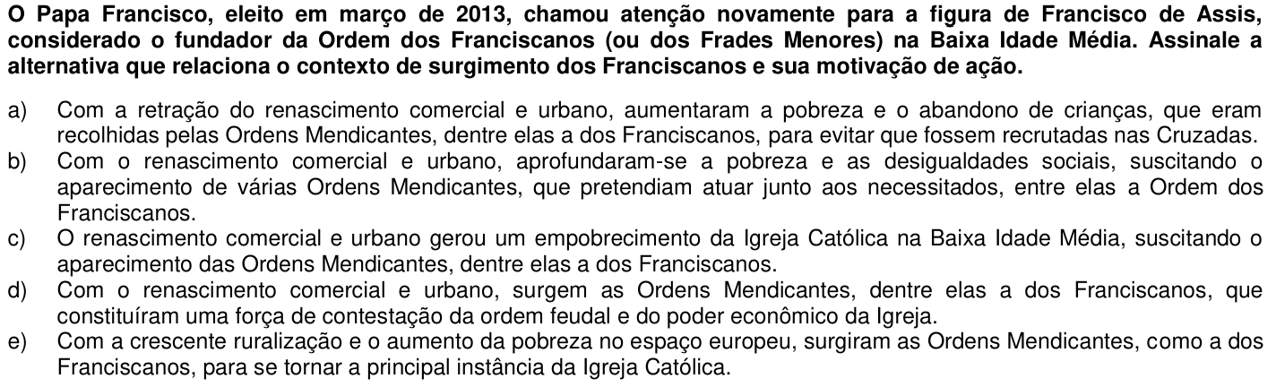 Questão 2 no caderno 1ª fase da UFPR 2014