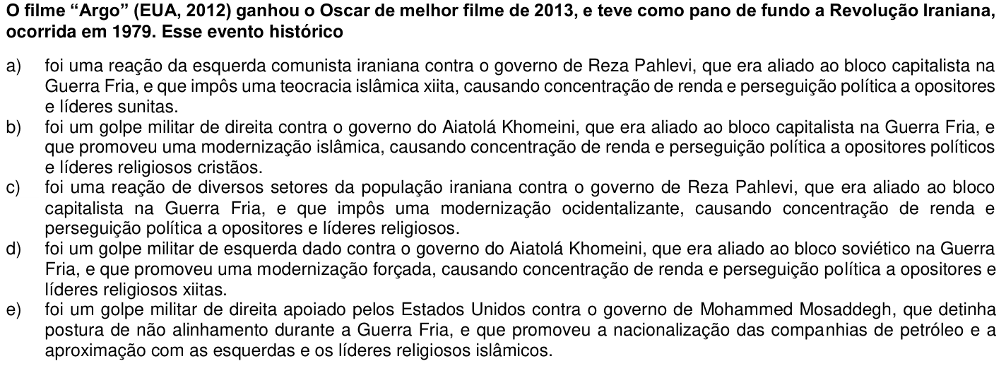 Questão 3 no caderno 1ª fase da UFPR 2014