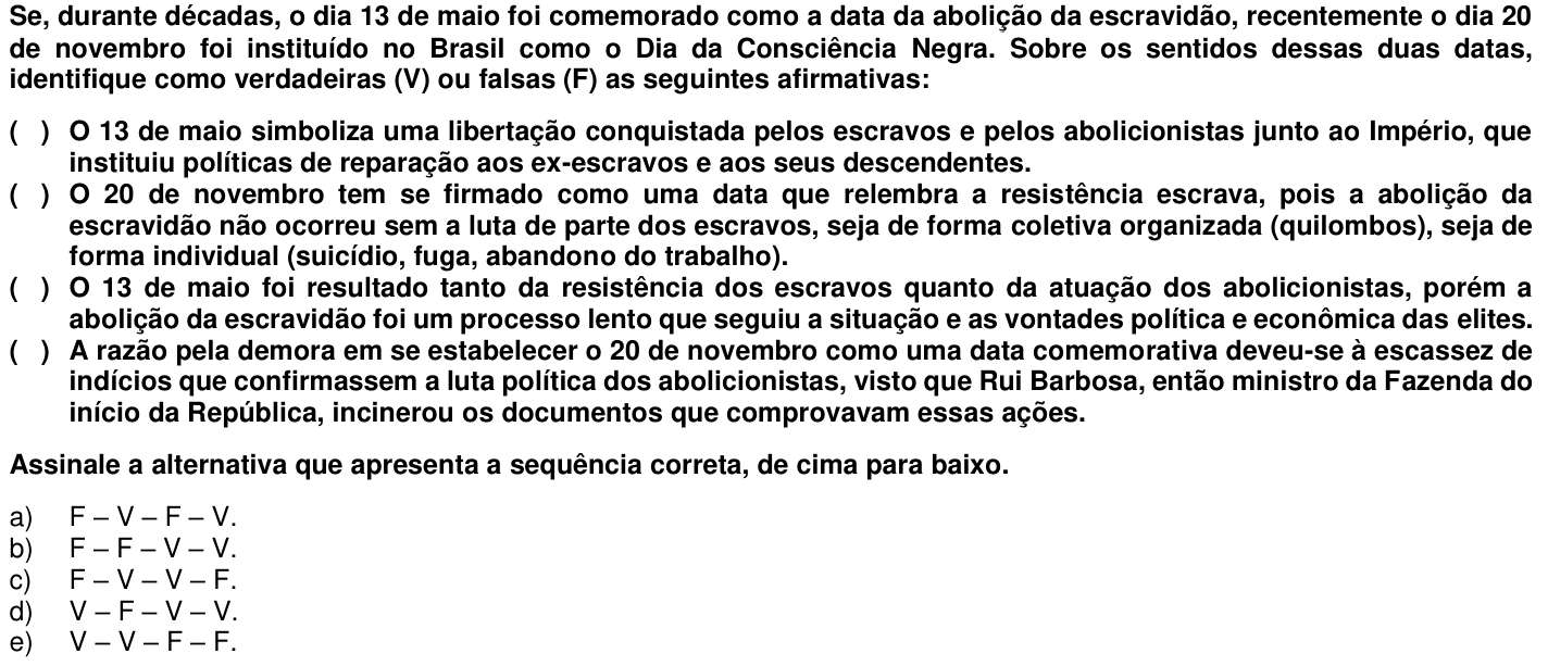 Questão 6 no caderno 1ª fase da UFPR 2014