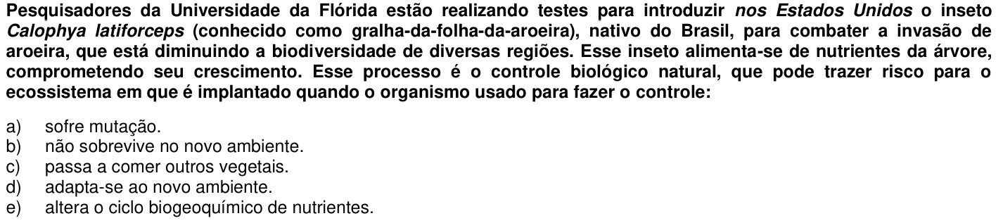 Questão 23 no caderno 1ª fase da UFPR 2014