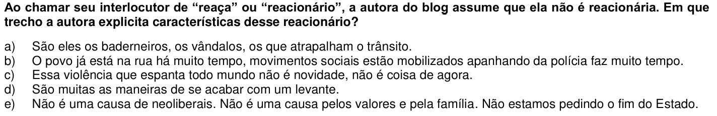 Questão 37 no caderno 1ª fase da UFPR 2014