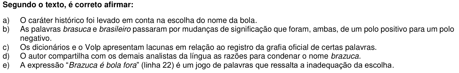 Questão 41 no caderno 1ª fase da UFPR 2014