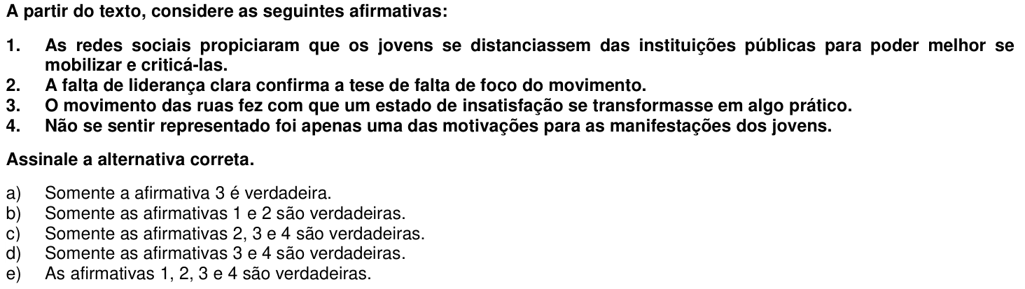 Questão 46 no caderno 1ª fase da UFPR 2014