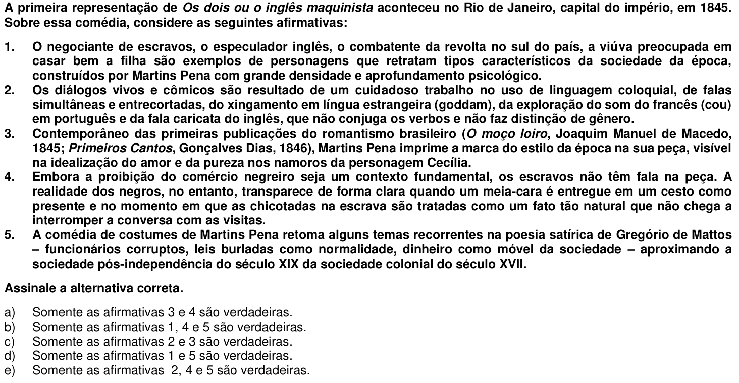 Questão 53 no caderno 1ª fase da UFPR 2014
