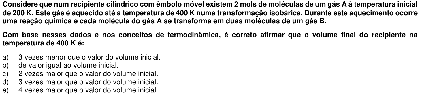 Questão 61 no caderno 1ª fase da UFPR 2014