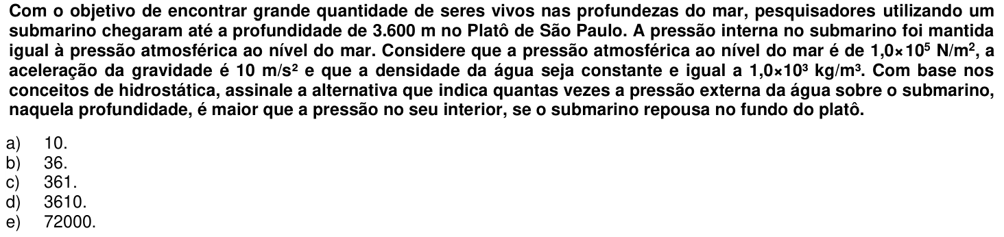 Questão 62 no caderno 1ª fase da UFPR 2014