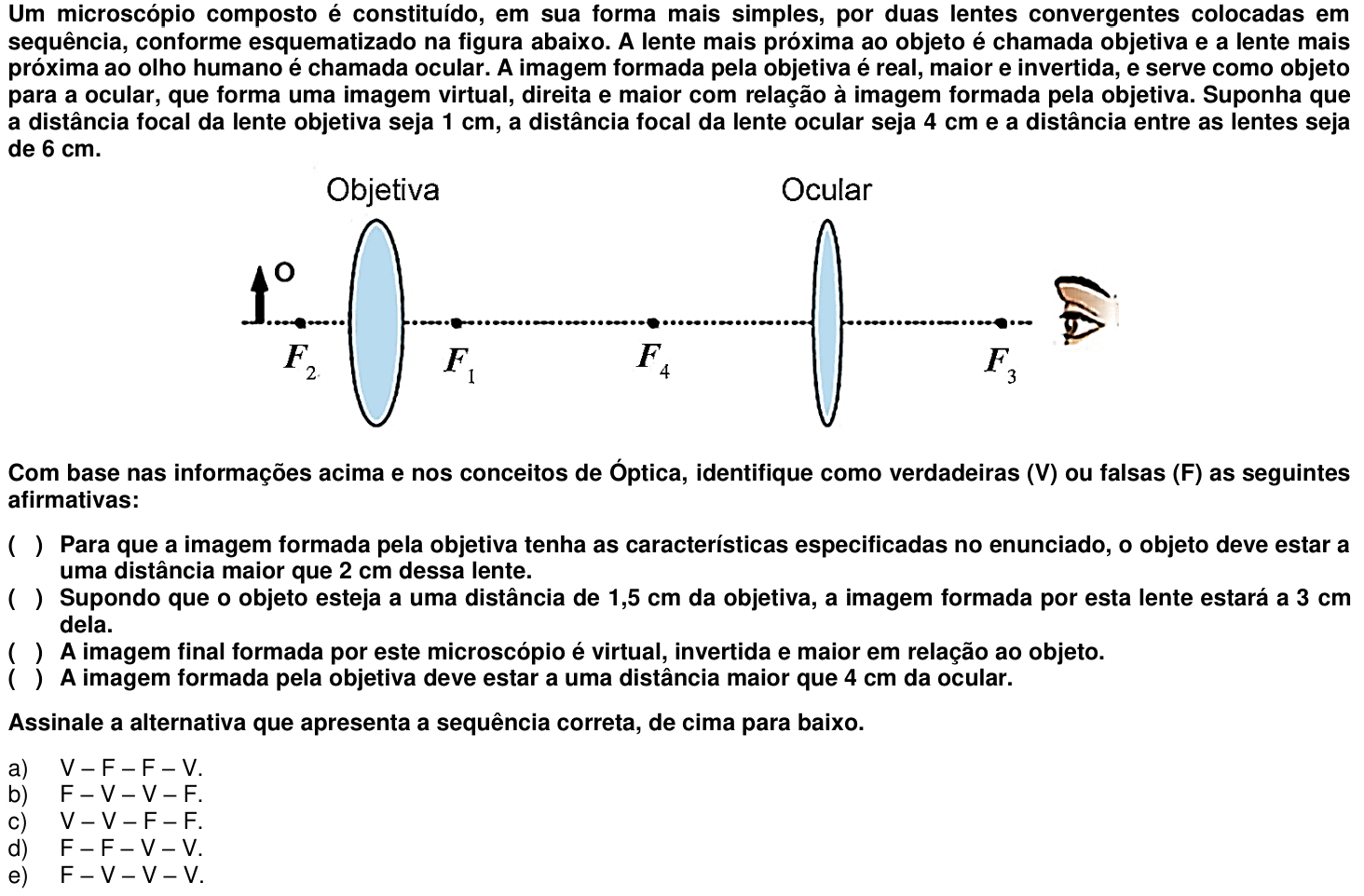 Questão 63 no caderno 1ª fase da UFPR 2014