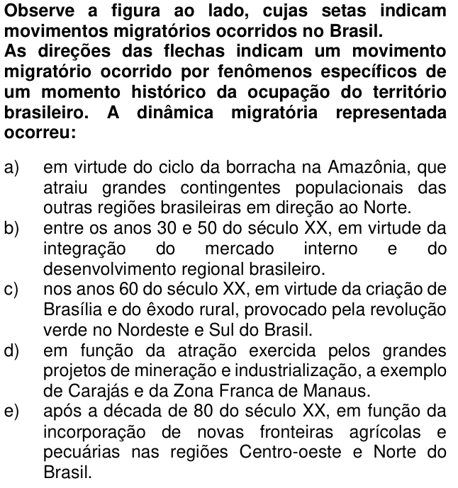 Questão 66 no caderno 1ª fase da UFPR 2014