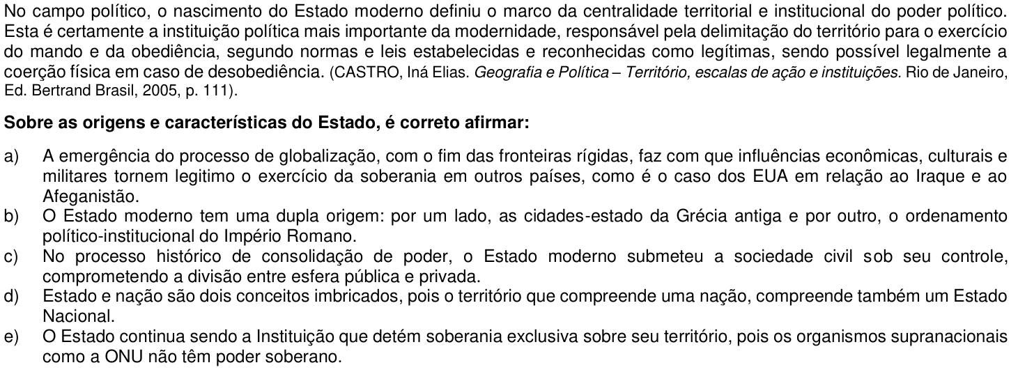 Questão 68 no caderno 1ª fase da UFPR 2014