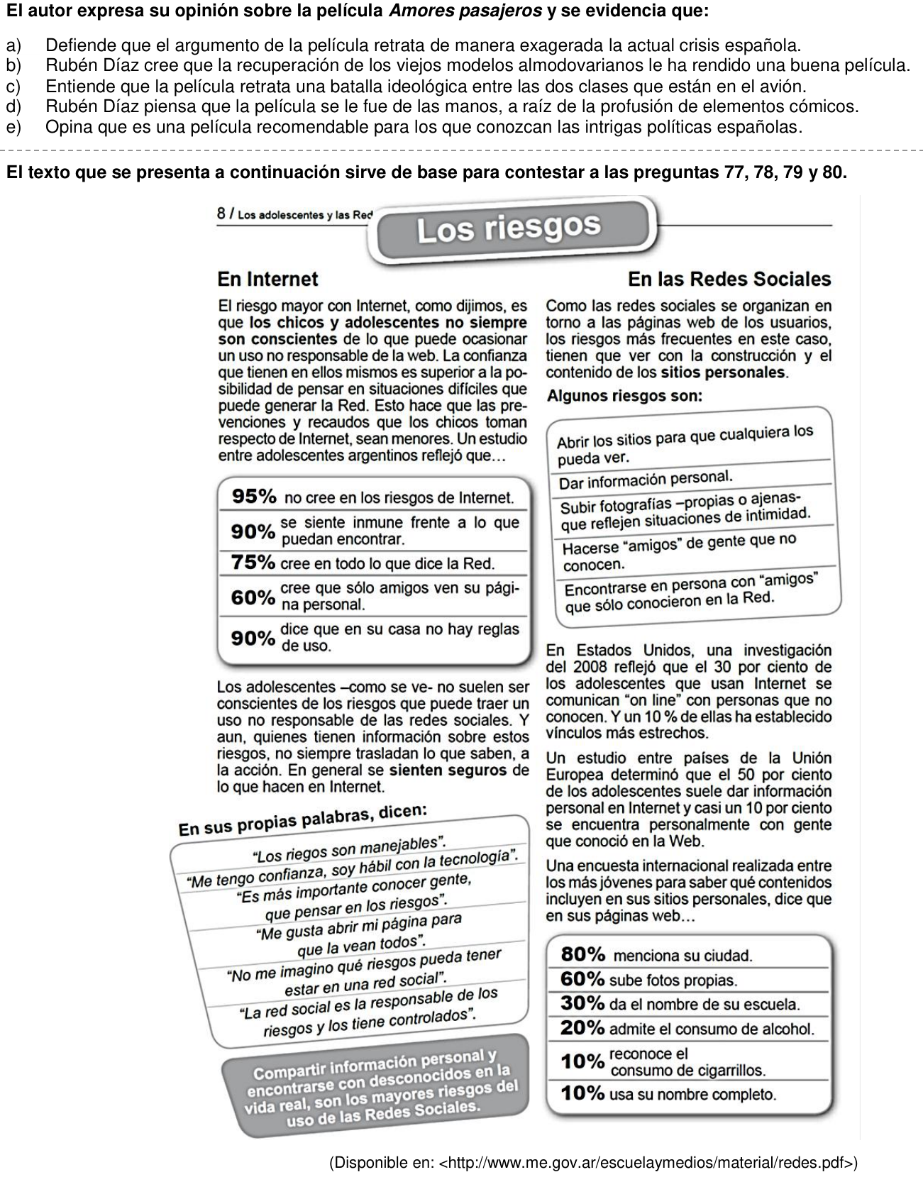 Questão 76 no caderno 1ª fase da UFPR 2014