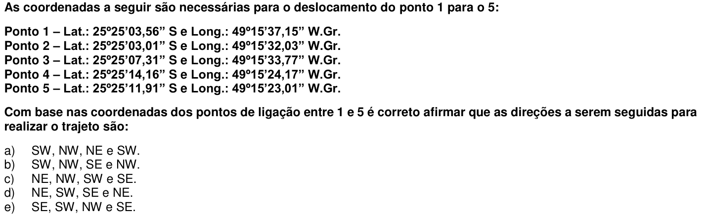 Questão 3 no caderno 1ª fase da UFPR 2015