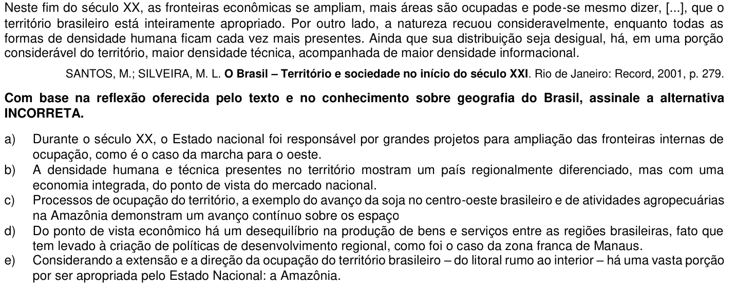 Questão 9 no caderno 1ª fase da UFPR 2015