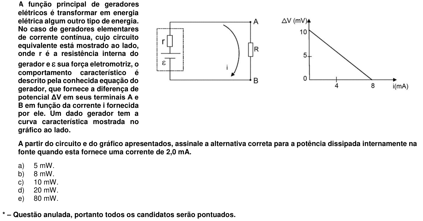 Questão 16 no caderno 1ª fase da UFPR 2015
