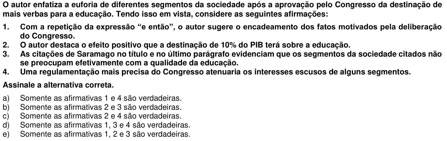 Questão 25 no caderno 1ª fase da UFPR 2015