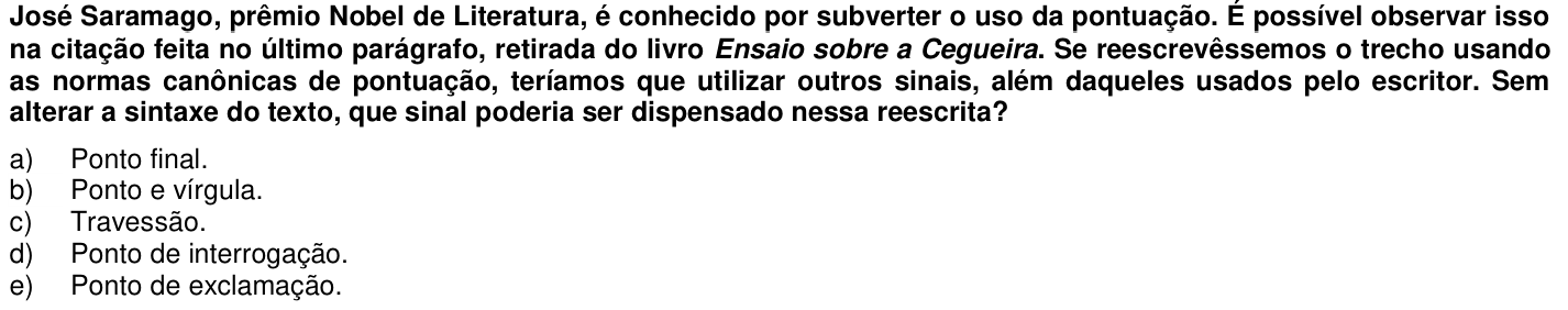Questão 26 no caderno 1ª fase da UFPR 2015