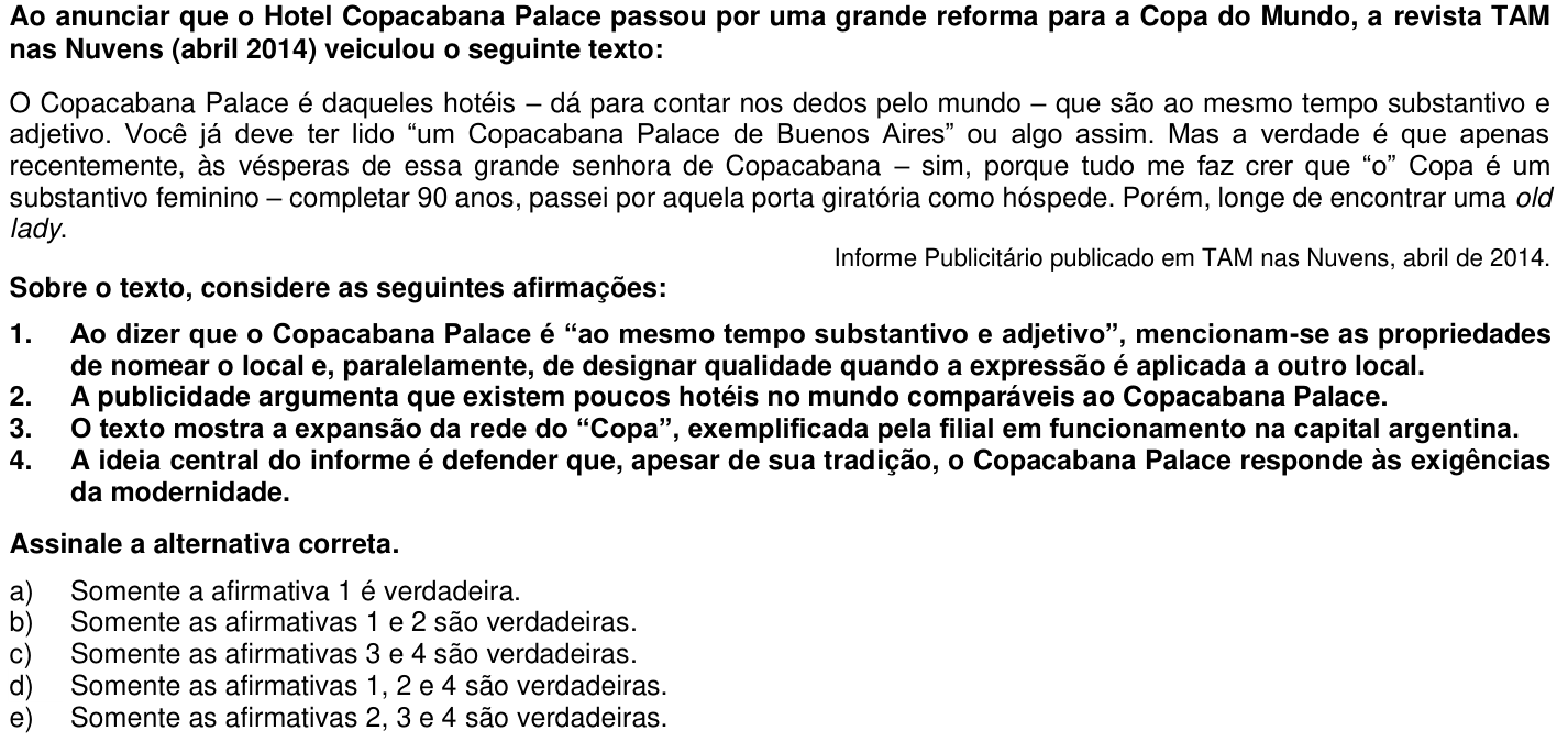 Questão 27 no caderno 1ª fase da UFPR 2015