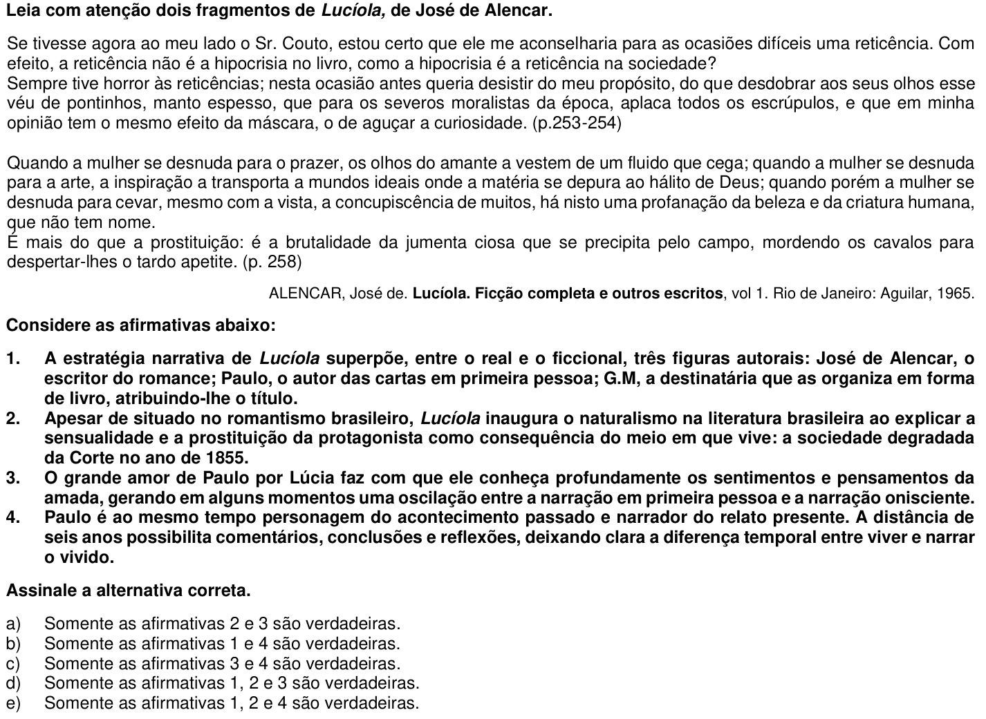 Questão 31 no caderno 1ª fase da UFPR 2015