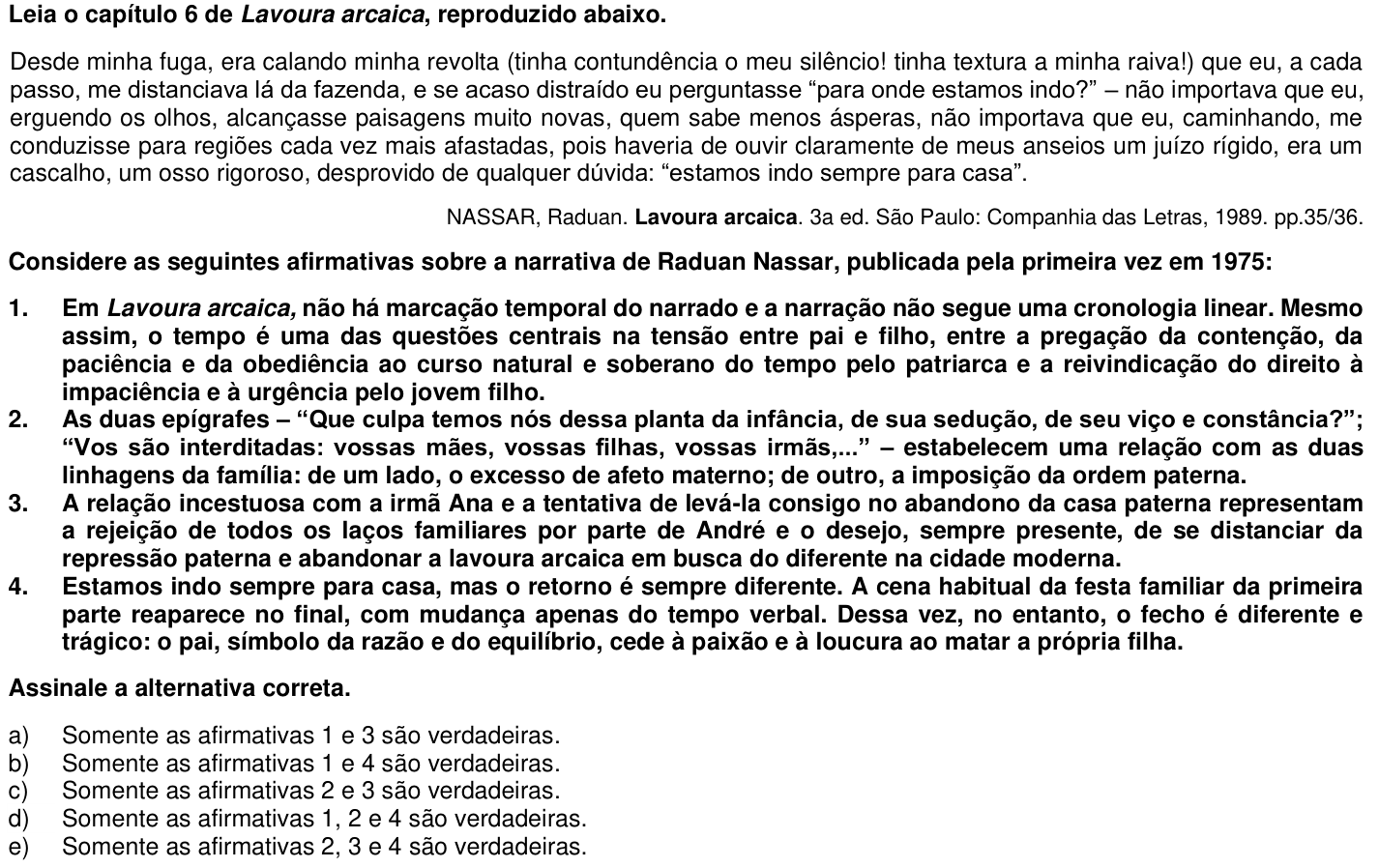 Questão 36 no caderno 1ª fase da UFPR 2015