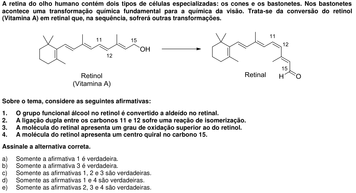 Questão 44 no caderno 1ª fase da UFPR 2015